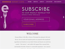 Tablet Screenshot of essencebakery.com